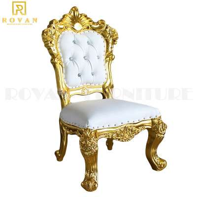 New luxury gold bride and groom chairs wedding royal cheap wooden king throne chair