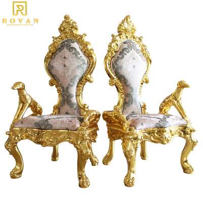 wholesale cheap antique classical king and queen throne chairs for wedding and banuqet chair