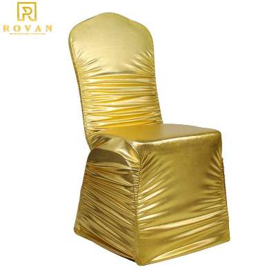 Wholesale gold chair cover spandex fabric chair cover wedding