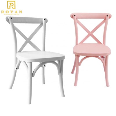 White color kids cross back chair pp resin material X back chair for kids barber chair