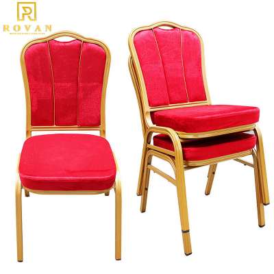 Wholesale hotel fancy dining furniture gold color used banquet wedding chairs for sale