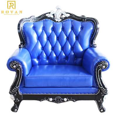 Luxury wedding and event cheap king and queen chairs throne double sofa chair