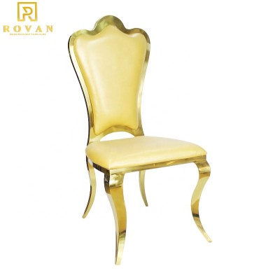 PU cushion wholesale gold stainless steel banquet hall furniture used banquet chairs