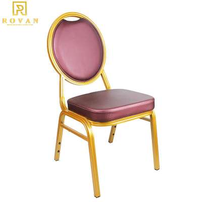 Wholesale hotel unique PU leather dining furniture aluminum banquet wedding chairs for sale