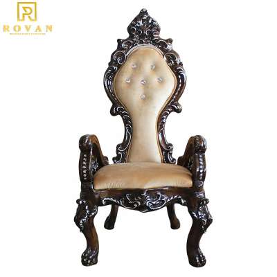 Cheaper Spa red bridal throne chair royal queen throne chair rental bride groom wedding chair throne red